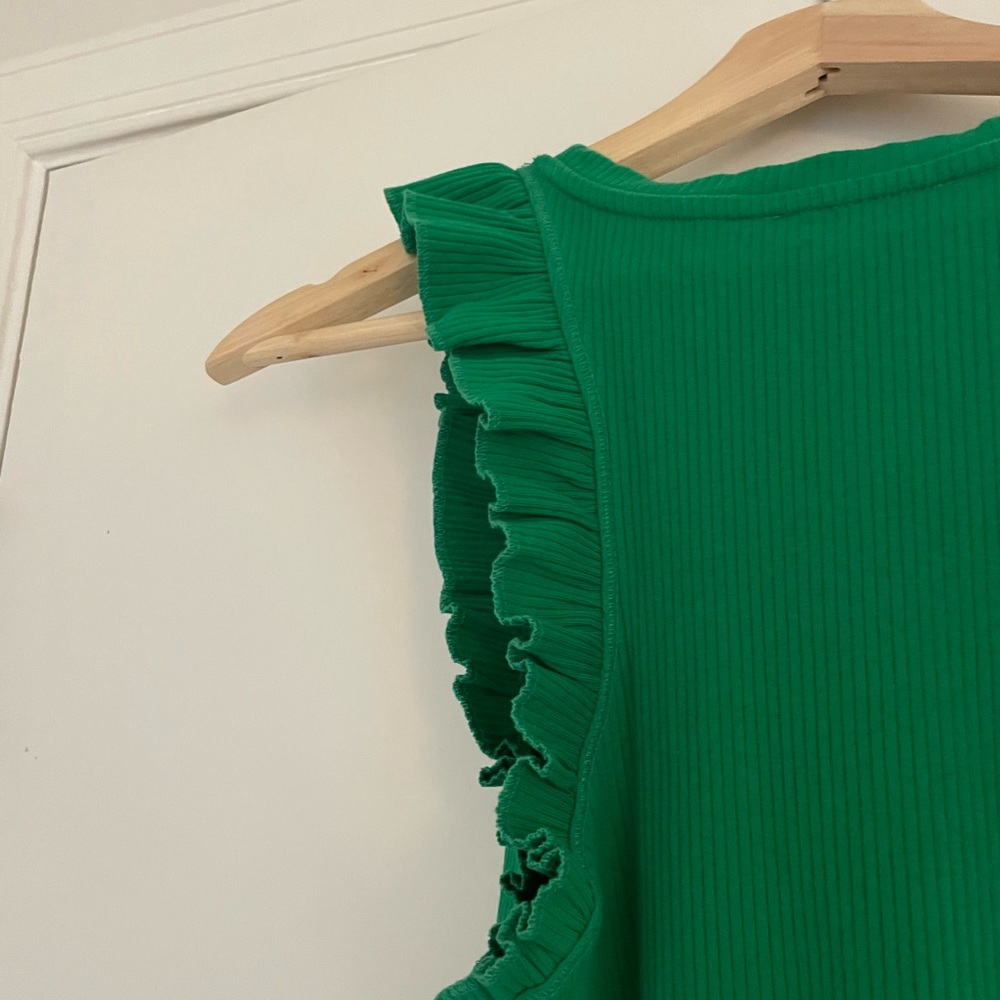 Green Ruffle Midi Dress - Picture 4 of 4